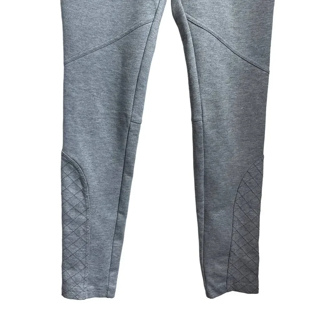 Women's Free People Gray‎ Leggings Moto Skinny Leg Biker Casual Knit Pant sz 27
